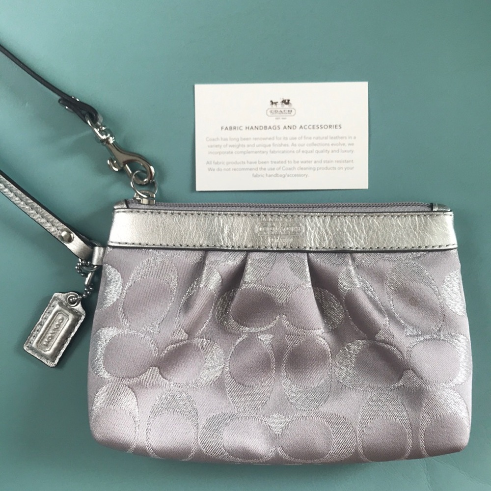 Silver Coach wristlet